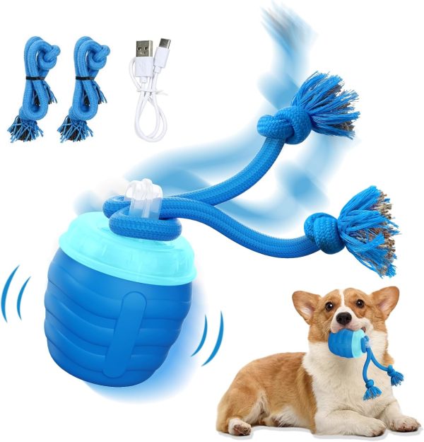 Interactive Dog Toys, [ Newly Upgraded] Interactive Dog Ball for Medium/Large Dogs, Automatic Moving Dogs Toy  for Boredom & Training, Play Music, USB Rechargeable(Blue)
