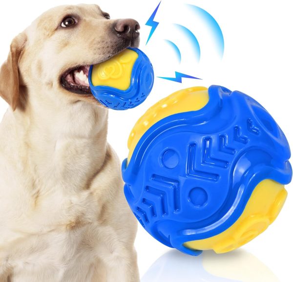 Dog Balls, Squeaky Balls for Dogs 3” Interactive Chew Toy for Aggressive Chewers Puppy Ball Toys Relieves Anxiety and Clean Teeth, BPA Free Non-Toxic Dog Toys for Large and Small Dogs